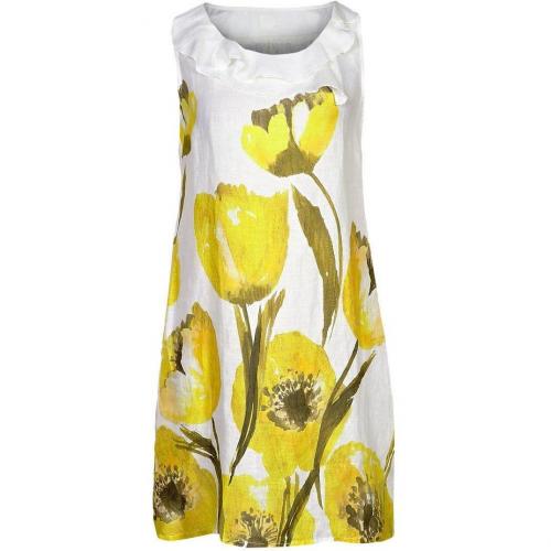 120% Lino Sommerkleid yellow/white 