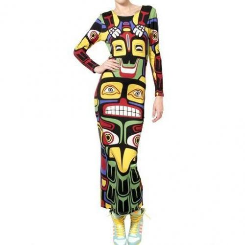 Adidas By Jeremy Scott Langes Jerseykleid Mit Totemdruck