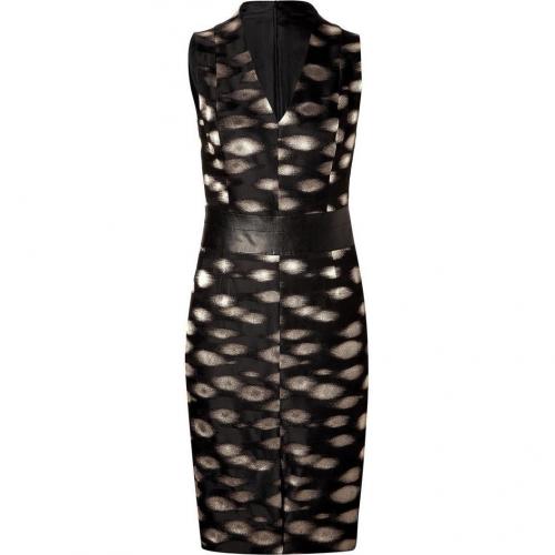 Akris Black and Gold Jacquard Dress