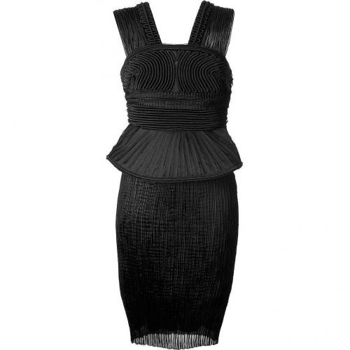 Alberta Ferretti Black Detailing Crepe-Fabric Dress