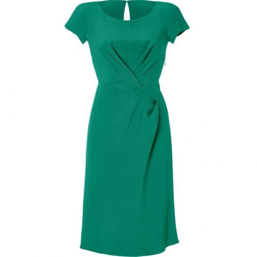 Alberta Ferretti Emerald Draped Silk Dress