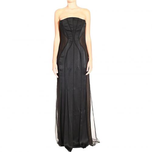 Alberta Ferretti Long bustier satin dress Trägerlos