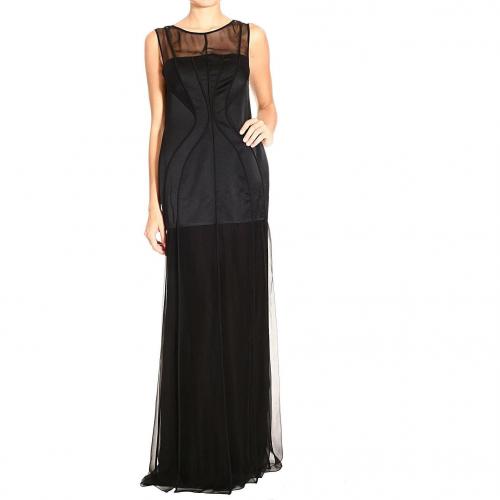 Alberta Ferretti Long sleeveless chiffon satin dress