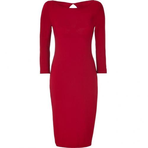 Alberta Ferretti Red Wool Sweater Dress with Cut-Out Back