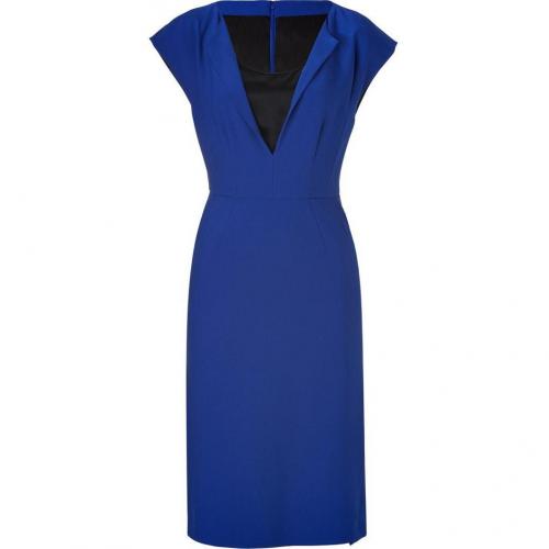 Alberta Ferretti Royal Blue/Black Wool/Satin Dress