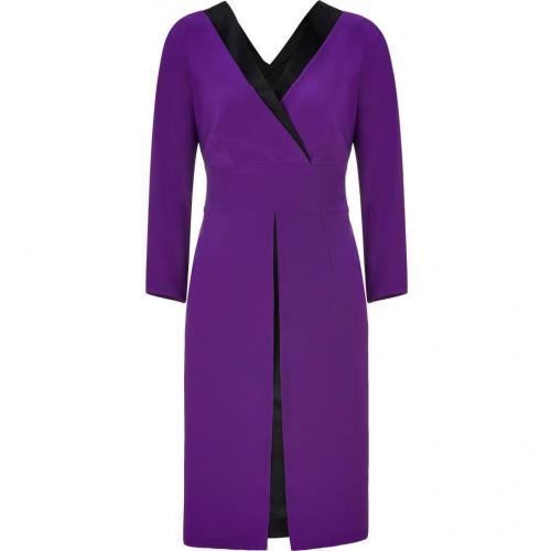 Alberta Ferretti Violet/Black Silk Dress