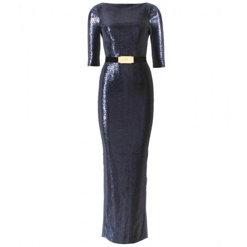Alessandra Rich Stretch-Paillettenkleid Mit Gürtel