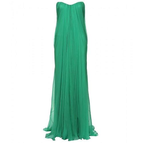 Alexander McQueen Abendrobe Aus Seidenchiffon Green