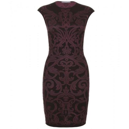 Alexander McQueen Intarsienstrickkleid Pure Black