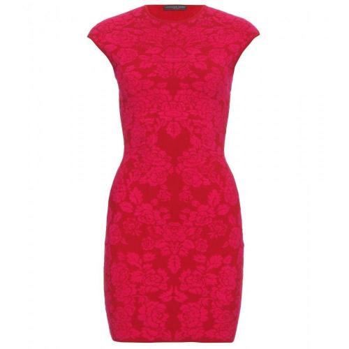 Alexander McQueen Intarsienstrickkleid Pure Pink