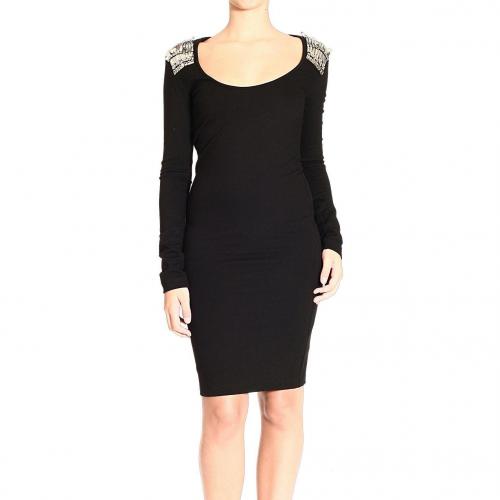 Alexander Mcqueen Long sleeve double jersey v neck brooches dress