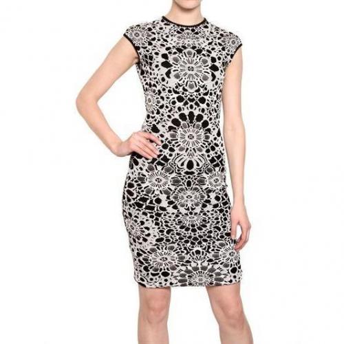 Alexander McQueen Seiden Woll Jacquard Kleid