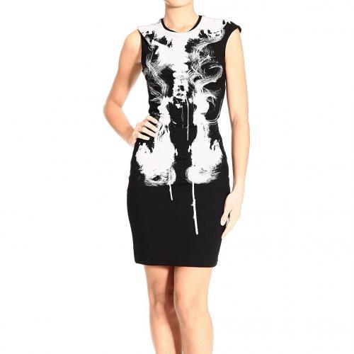 Alexander Mcqueen Short sleeve double jersey x ray print dress