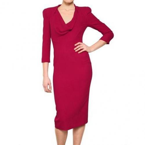 Alexander McQueen Textured Seiden Cady Kleid Rot