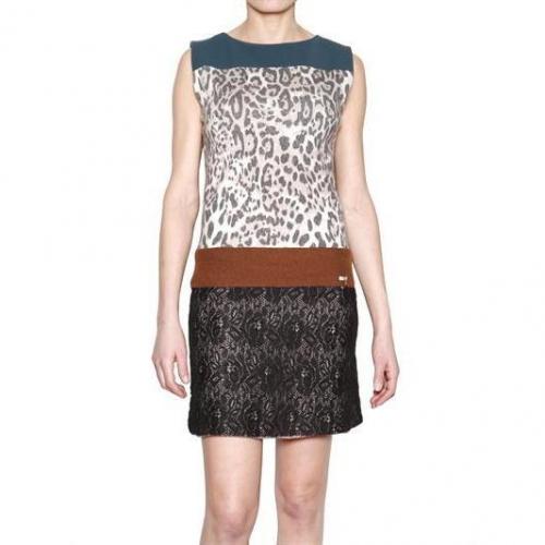 Aniye By Leopard Druck Strick & Spitzen Kleid