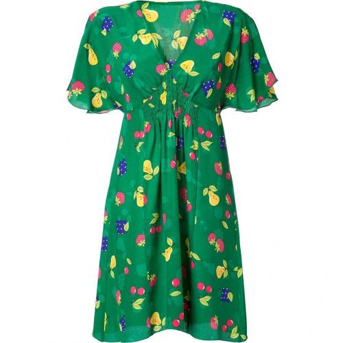 Anna Sui Amazone Fruit Print Kleid With Sequin Brooches