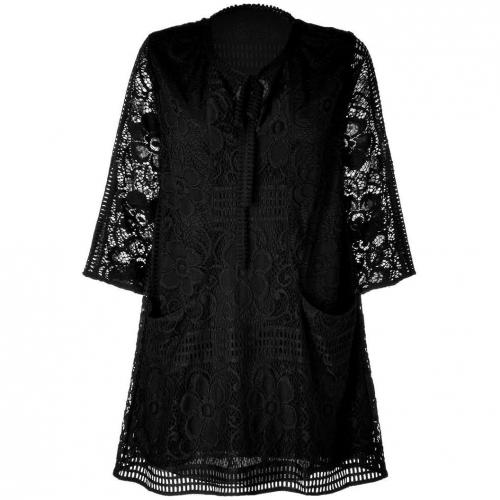 Anna Sui Black Crochet Lace Kleid