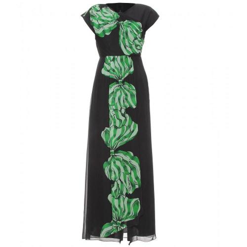 Anna Sui Langes Seidenkleid Mit Print