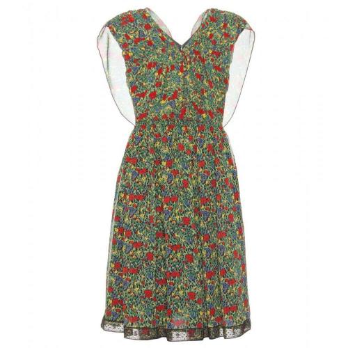 Anna Sui Seidenkleid Blumenmuster