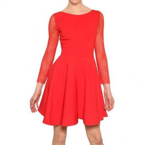 Antonio Berardi Spitzen Ärmel Rayon Cady Kleid Rot