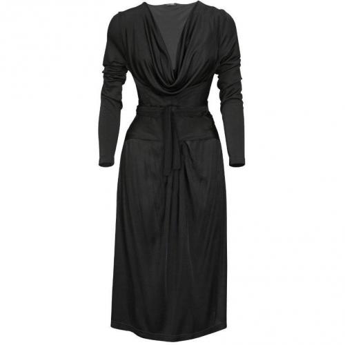Apart Jerseykleid schwarz mit Ausschnitt 
