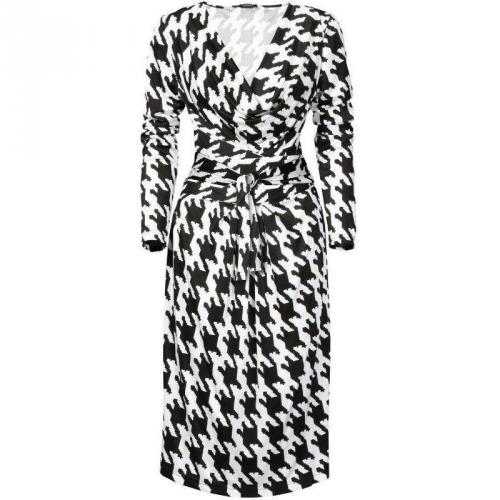 Apart Jerseykleid Weiß Schwarz Muster 