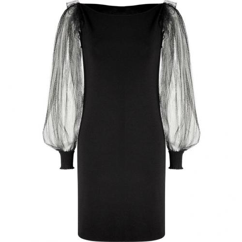 Azzaro Black Tulle Sleeve Messia Dress