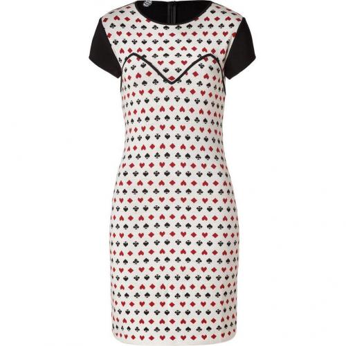 Azzaro Black/White/Red Wool Playing Card Mitteza Dress