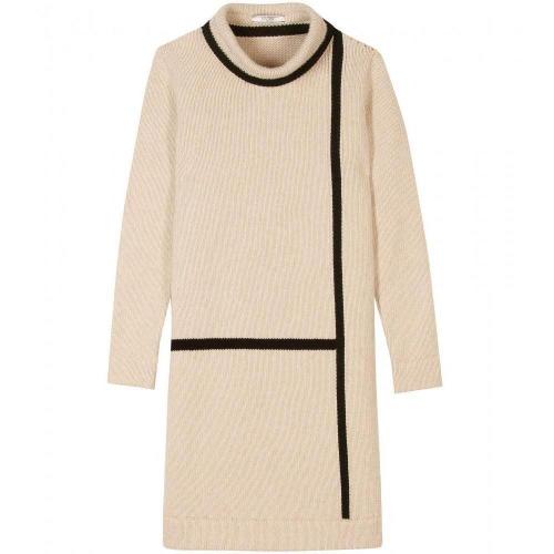 Bouchra Jarrar Shetland Strickkleid Beige