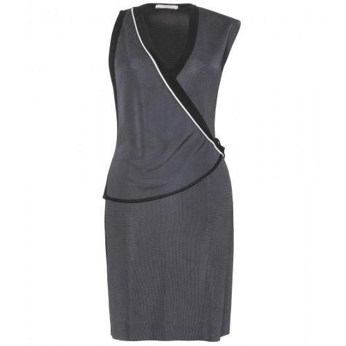 Bouchra Jarrar Strickkleid In Wickeloptik Grey