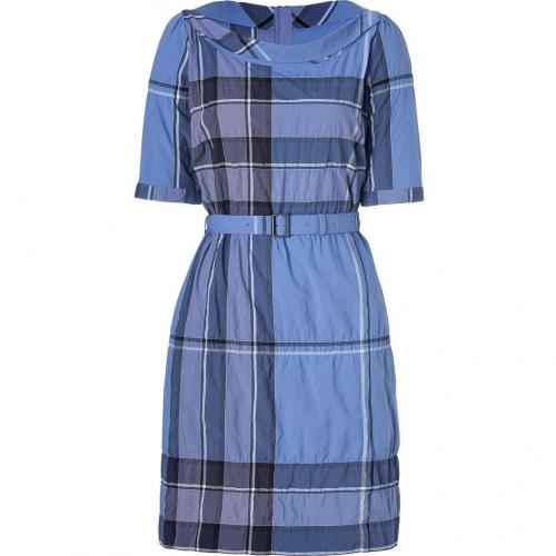 Burberry Brit Iris Blue Check Crinkle Cotton Kristie Kleid