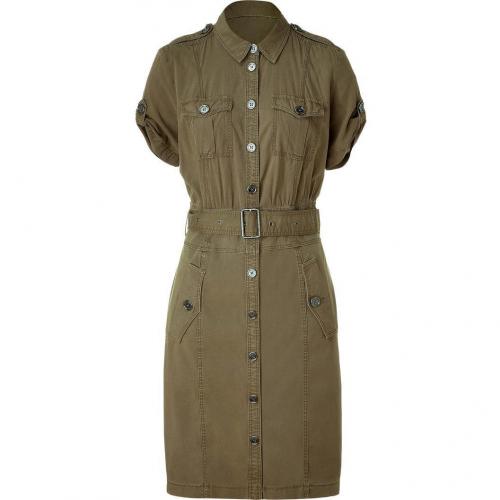 Burberry Brit Khaki Green Belted Kleid