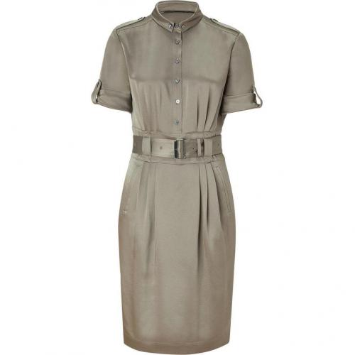 Burberry London Pebble Belted Silk Kleid