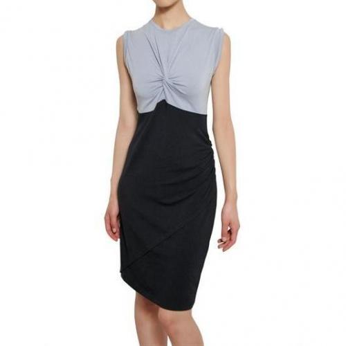 Carven Zweifarbiges Drapiertes Jerseykleid