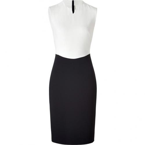 Cédric Charlier Black and Ivory Colorblock Dress
