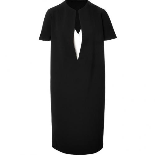 Cédric Charlier Black and White V-Neck Dress