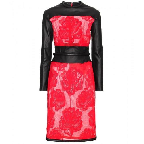 Christopher Kane Gemustertes Meshkleid Rot Schwarz