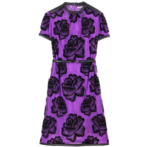 Christopher Kane Gemustertes Meshkleid Violett Schwarz