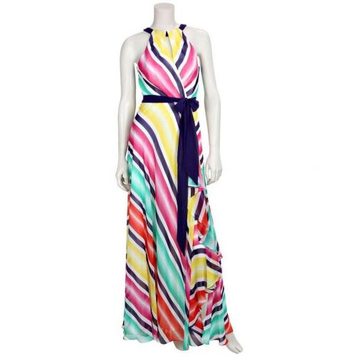 Coast Kleid Tia Stripe Maxi Weiß