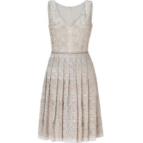 Collette Dinnigan Ivory Embroidered Lace Silk Dress
