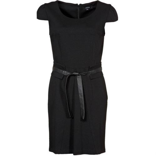 comma, Jerseykleid black Ledergurt 