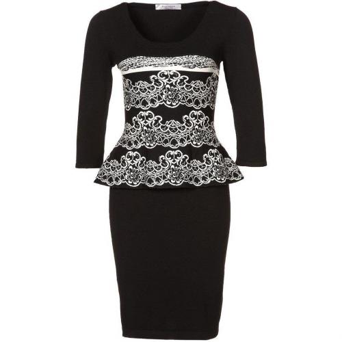 D. Exterior Strickkleid schwarz mit Muster 