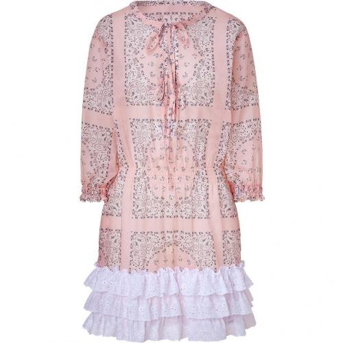 D&G Dolce & Gabbana Pale Rose Smocked Waist Kleid