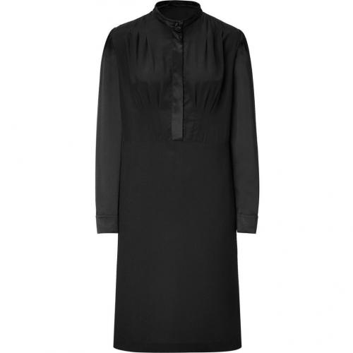 Derek Lam Black Front Button Silk Dress