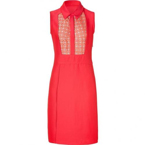 Derek Lam Coral Sleeveless Linen Inset Dress