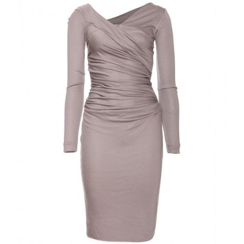 Diane von Furstenberg Bentley Drapiertes Kleid Grau