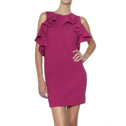 Diane von Furstenberg Krepp Und Chiffon Kleid Mit Rüschen
