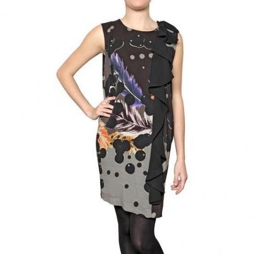 Didier Parakian Crepe Viskose Liberty Bedrucktes Kleid