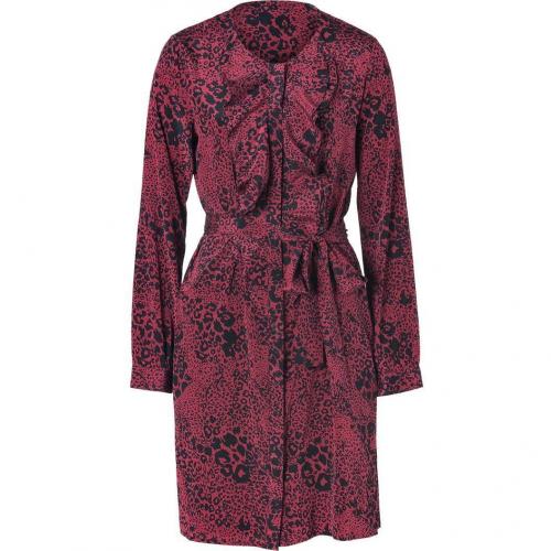 DKNY Berry Ruffle Animal Print Kleid