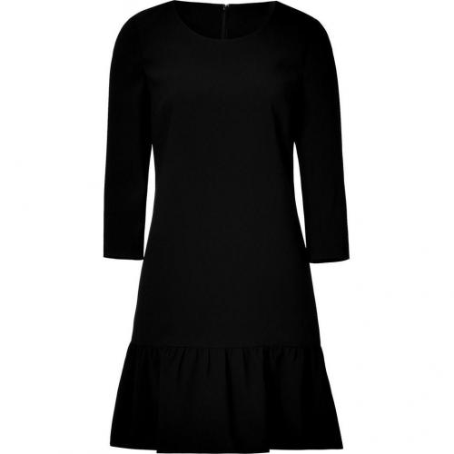 DKNY Black Crepe Kleid with Ruffled Trim